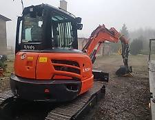 Kubota harvester U55-4 + głowica Arbro 400s